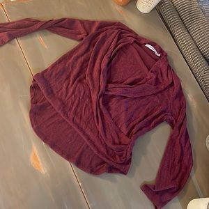 Maroon deep V neck sweater
